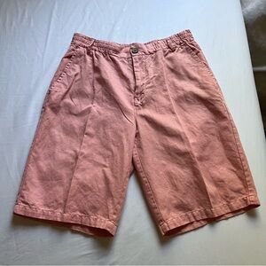 GALERIES LAFAYETTE pink cotton linen blend shorts